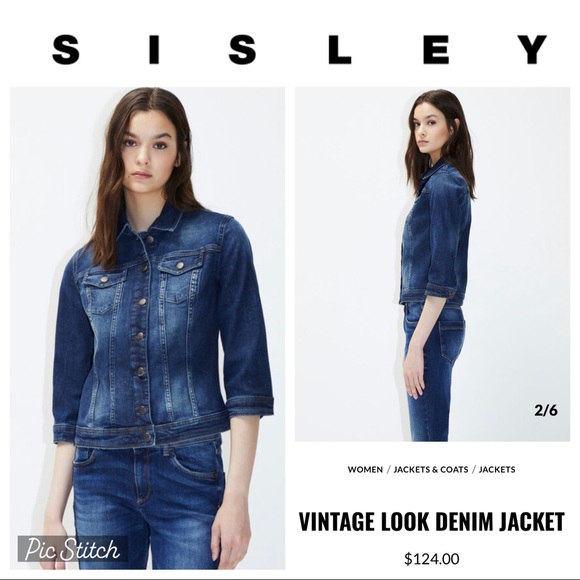 Sisley Jackets & Blazers - Vintage Look Denim Jacket, by Sisley (S)